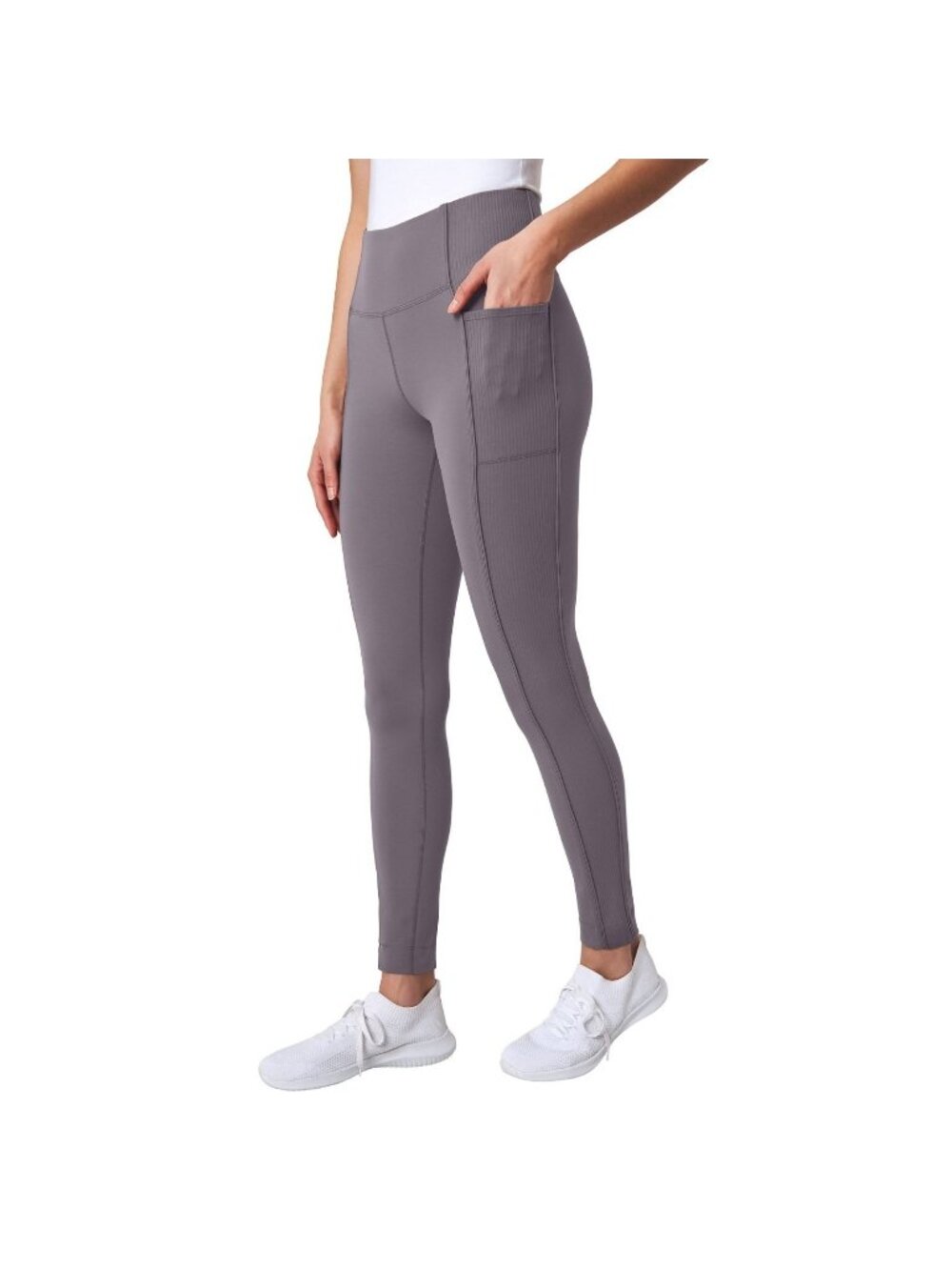 NWT Mondetta Women's XXL High-Rise Ribbed Panel Legging Side Pockets  i2007